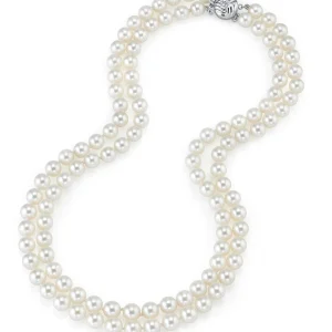 6.5-7.0mm White Freshwater Pearl Double Strand Necklace