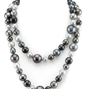 Opera Length 9-14mm Tahitian Multicolor South Sea Pearl Necklace