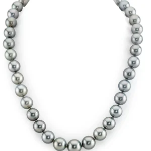 10-12mm Silver Tahitian South Sea Pearl Necklace- AAAA Quality