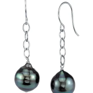 Tahitian South Sea Baroque Pearl Dangling Tincup Earrings