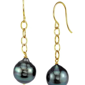 Tahitian South Sea Baroque Pearl Dangling Tincup Earrings