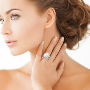 Freshwater Pearl & Diamond Sage Ring