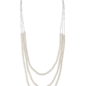 14K Gold Triple Freshwater Pearl and Chain Addie Necklace