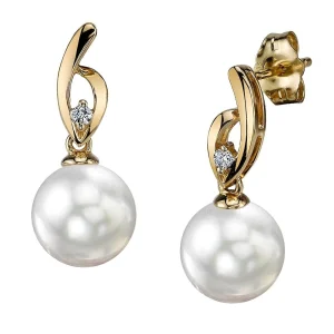 White South Sea Pearl & Diamond Lois Earrings