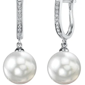 White South Sea Pearl & Diamond Kim Earrings