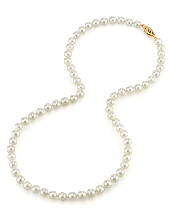 5.5-6.0mm Japanese Akoya White Pearl Necklace- AAA Quality