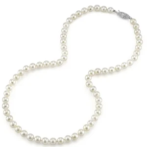 6.0-6.5mm Japanese Akoya White Pearl Necklace - AAA Quality