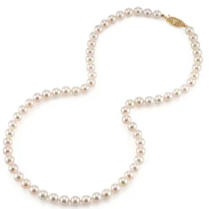 6.0-6.5mm Japanese Akoya White Pearl Necklace - AAA Quality