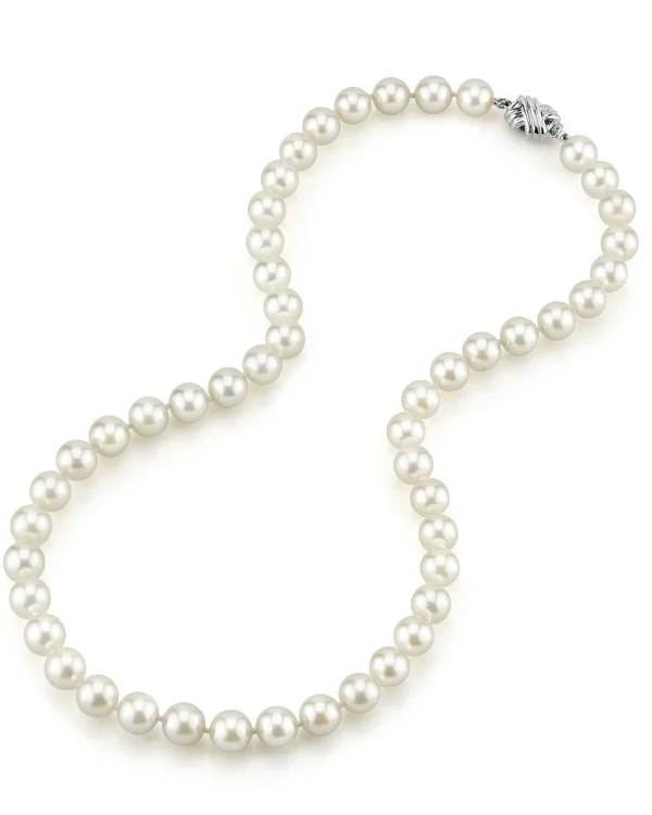 8.0-8.5mm Japanese Akoya White Pearl Necklace - AAA Quality