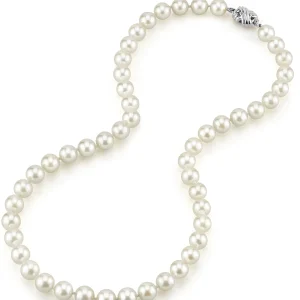 8.0-8.5mm Japanese Akoya White Pearl Necklace- AA+ Quality