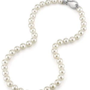 GIA Certified 8.5-9.0mm Japanese Akoya White Pearl Necklace - AAA Quality