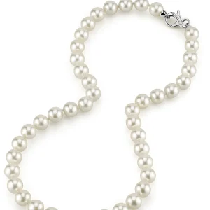 9.0-9.5mm Japanese Akoya White Pearl Necklace- AA+ Quality