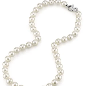 GIA Certified 9.0-9.5mm Japanese Akoya White Pearl Necklace - AAA Quality