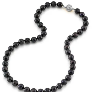 8.5-9.0mm Japanese Akoya Black Pearl Necklace-AAA Quality