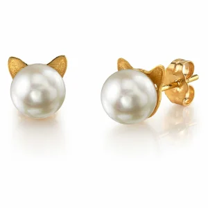 Japanese Akoya Pearl Cat Cathy Earrings