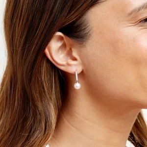 Akoya Pearl Dangling Diamond Pendant & Earrings
