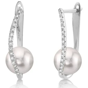 Akoya Pearl & Diamond Eliza Earrings