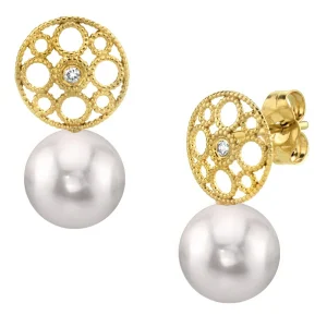 Akoya Pearl & Diamond Faye Earrings