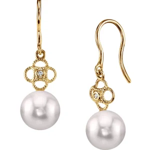 Akoya Pearl & Diamond Lacy Earrings