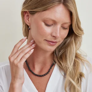 Black Akoya Pearl Linda Earrings