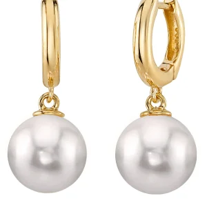 Japanese Akoya Pearl Huggie Mary Earrings