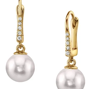 Japanese Akoya Pearl & Diamond Susan Earrings