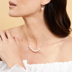Japanese Akoya Pearl 14K Gold Tincup Celeste Necklace