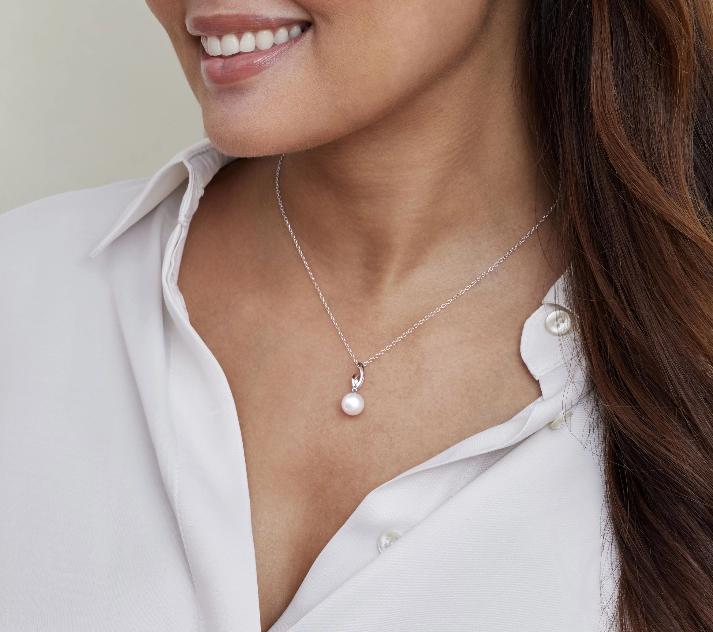 Akoya Pearl & Diamond Lois Pendant
