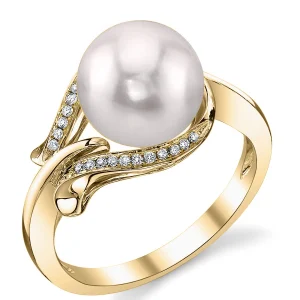Akoya Pearl & Diamond Willow Ring
