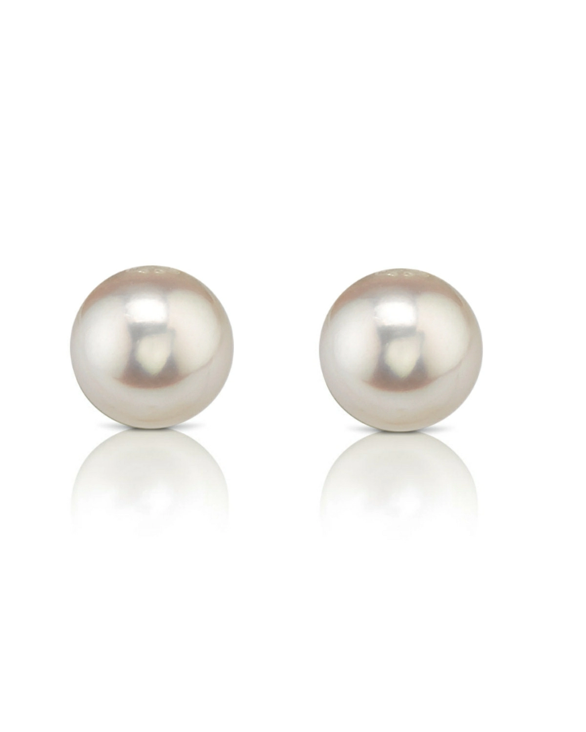 7.5-8.0mm Certified Hanadama Akoya Round Pearl Stud Earrings