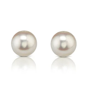 7.0-7.5mm Certified Hanadama Akoya Round Pearl Stud Earrings