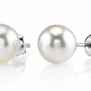 8.0-8.5mm Certified Hanadama Akoya Round Pearl Stud Earrings