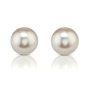 10-10.5mm Certified Hanadama Akoya Round Pearl Stud Earrings