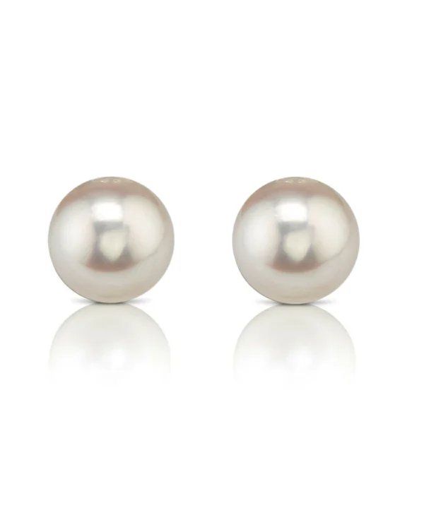 10-10.5mm Certified Hanadama Akoya Round Pearl Stud Earrings