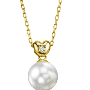 White South Sea Pearl & Diamond Lev Pendant