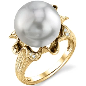 South Sea Pearl & Diamond Robin Ring
