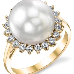 South Sea Pearl & Diamond Sage Ring