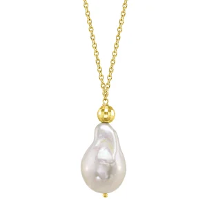 15mm White Freshwater Baroque Pearl Solitaire Designer Pendant