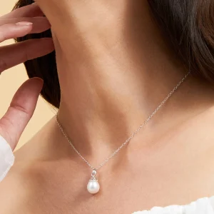 14K Gold White Freshwater Cultured Pearl Devon Pendant