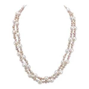 3-8mm Freshwater Multicolor Double Pearl Necklace - AAA Quality