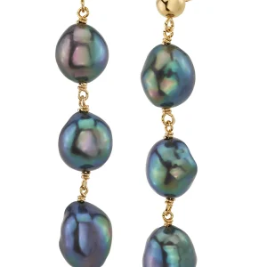 Black Freshwater Pearl Becca Earrings