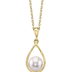 14K Gold Akoya Pearl Jess Pendant