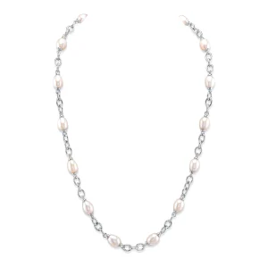 White Freshwater Baroque Pearl Miren Necklace