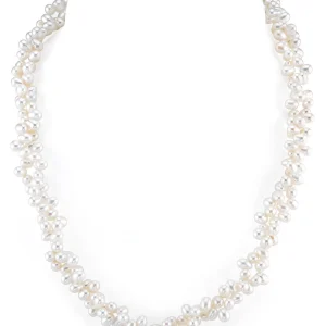 4-5mm Double Twisted White Freshwater Double Pearl Necklace