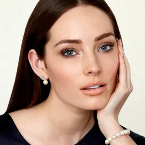 White South Sea Pearl & Diamond Faye Earrings