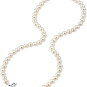 6.0-6.5mm White Freshwater Cultured Pearl Love Necklace
