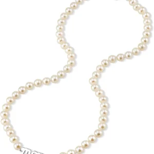 6.0-6.5mm White Freshwater Cultured Pearl Mom Necklace