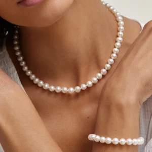 7.0-7.5mm White Freshwater Pearl Necklace - AAA Quality