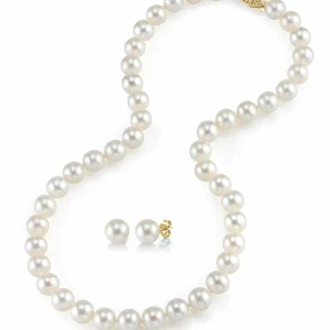 8.5-9.5mm Freshwater Pearl Necklace & Earrings
