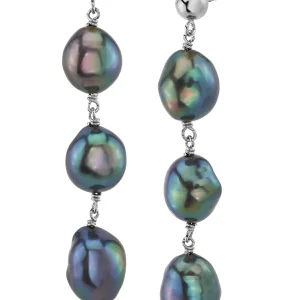 Black Freshwater Pearl Becca Earrings